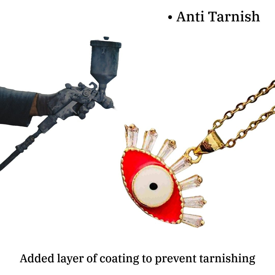 Pendant with Eye | Red Evil Eye Pendant | Imitation Jewellery for Women