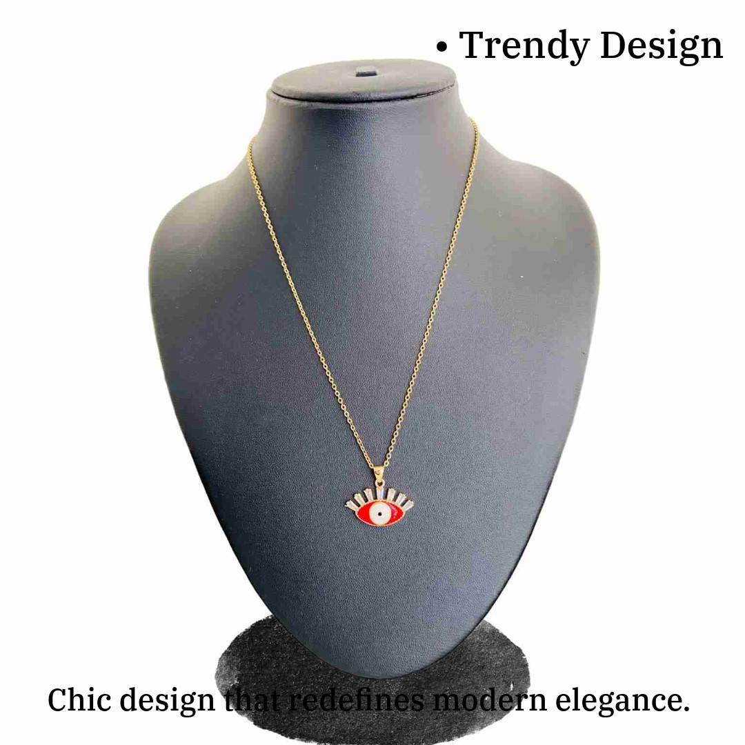 Pendant with Eye | Red Evil Eye Pendant | Imitation Jewellery for Women