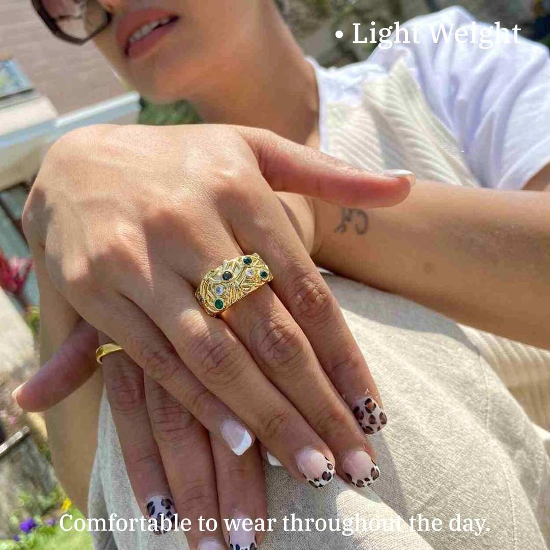 Round Ring | Gold Plated Rings for Women | Artificial Jewelry