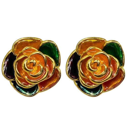 Floral Earrings Gold