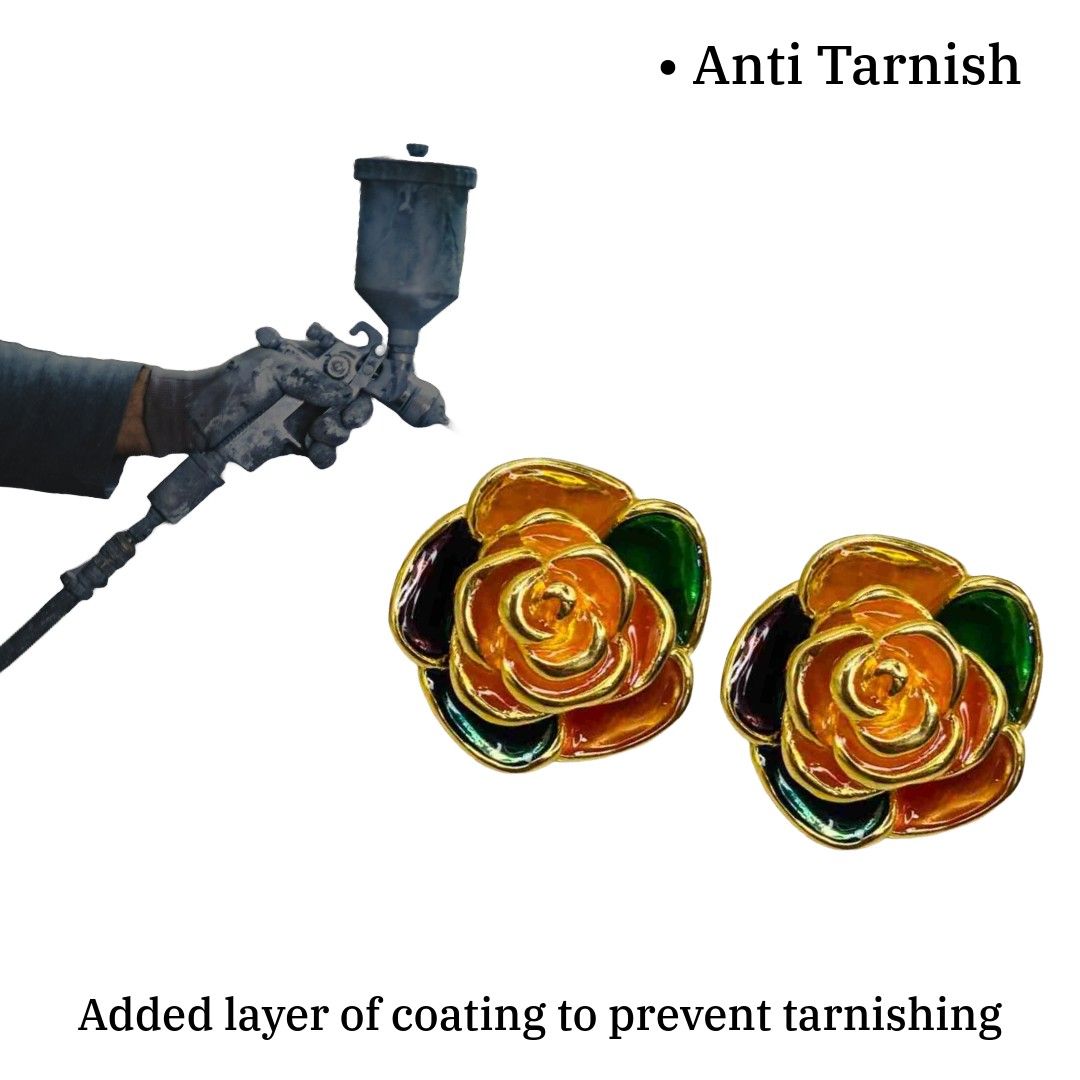 Floral Earrings Gold