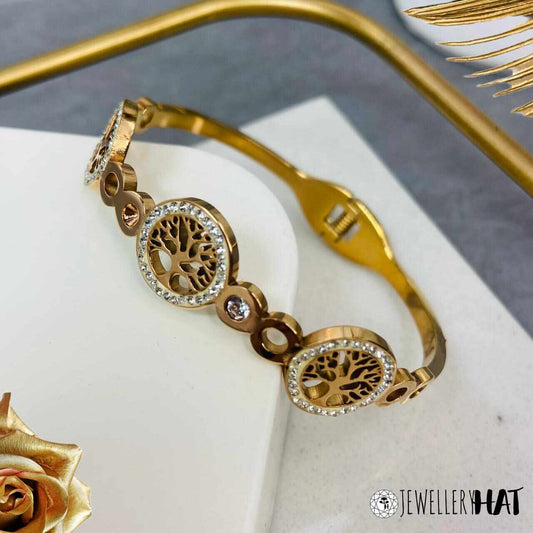 Rose Gold Bracelet | Tree of Life Rose Gold Plated Bracelet | Artificial Jewelry