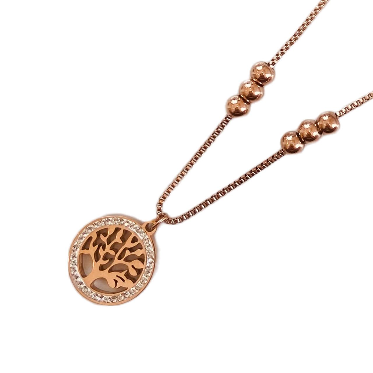 Rose Gold  Necklace | Tree Of Life Jewellery | Rose Gold Plated Jewellery