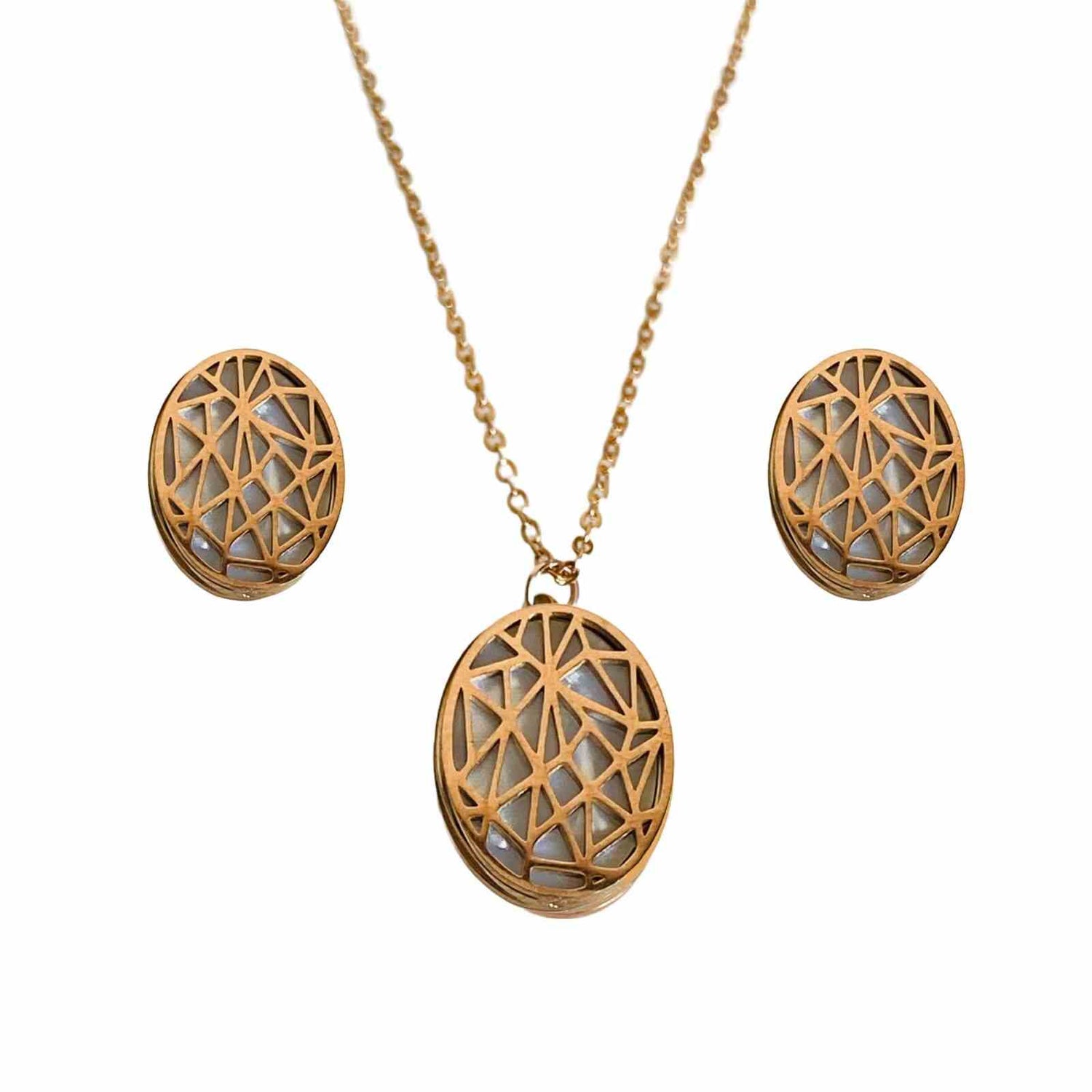 Rose Gold Pendant | And Earrings Set | Fancy Jewellery | Superior Quality