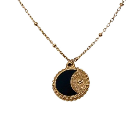 Sun Moon Necklace | Rose Gold Plated Sun Moon Necklace for Women | Artificial Jewellery
