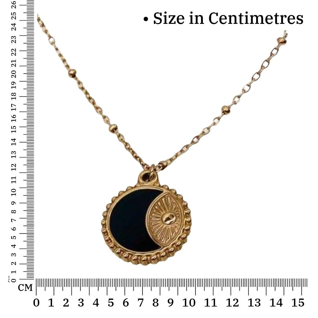 Sun Moon Necklace | Rose Gold Plated Sun Moon Necklace for Women | Artificial Jewellery
