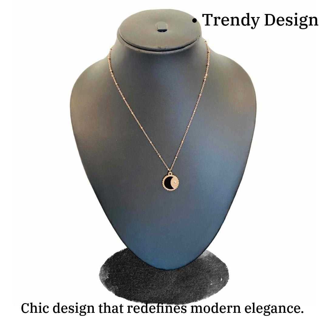 Sun Moon Necklace | Rose Gold Plated Sun Moon Necklace for Women | Artificial Jewellery