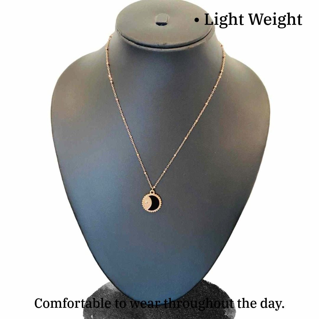 Sun Moon Necklace | Rose Gold Plated Sun Moon Necklace for Women | Artificial Jewellery
