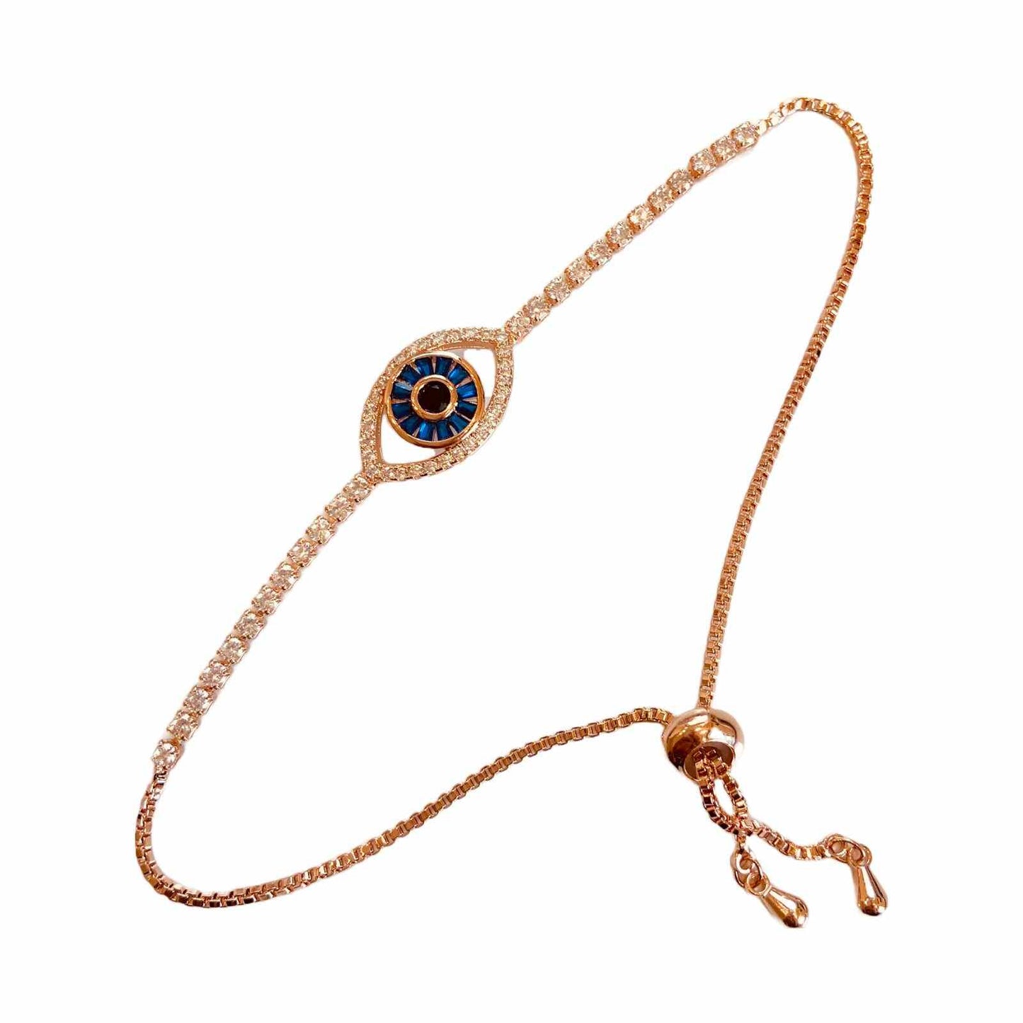 Rose Gold String Evil Eye Bracelet For Girls | Fashion Jewellery In Best Prices Online