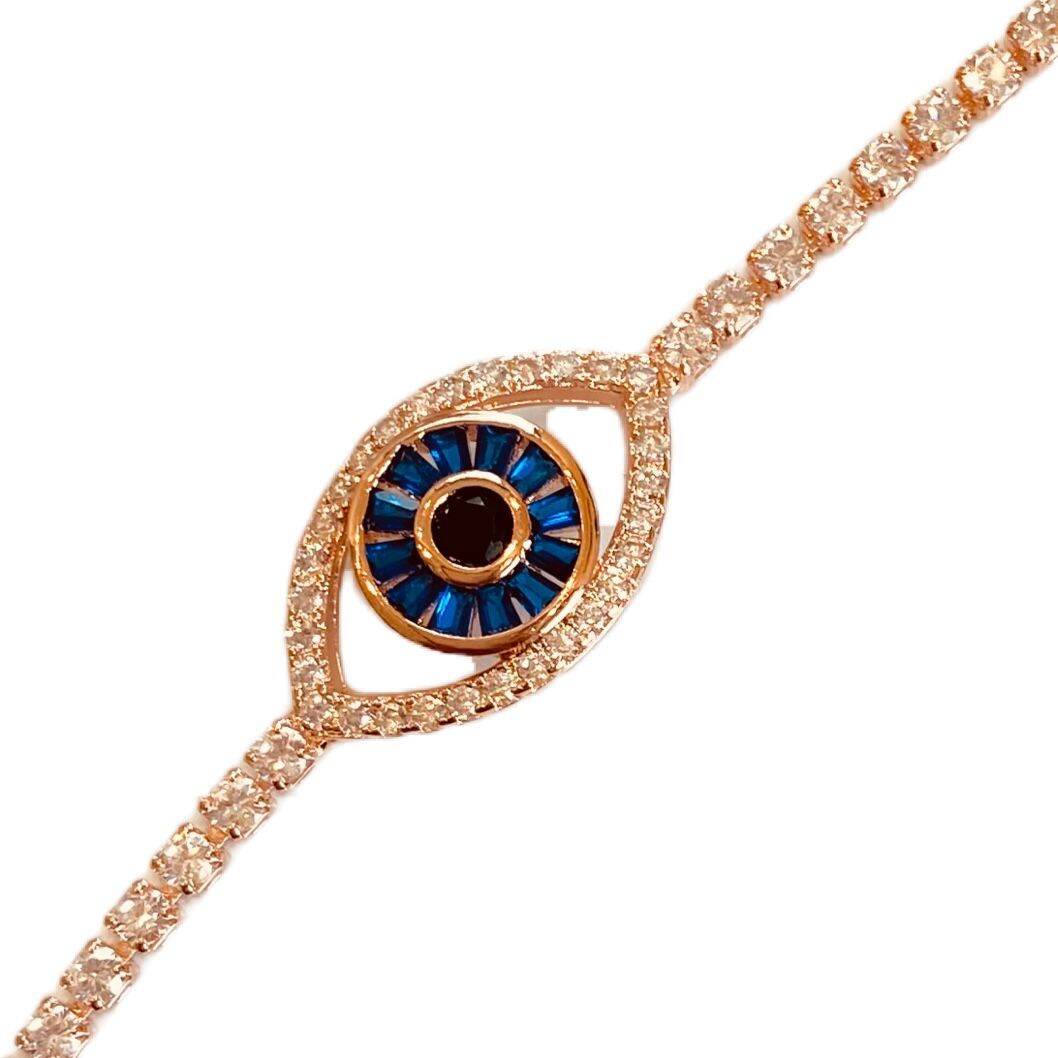 Rose Gold String Evil Eye Bracelet For Girls | Fashion Jewellery In Best Prices Online