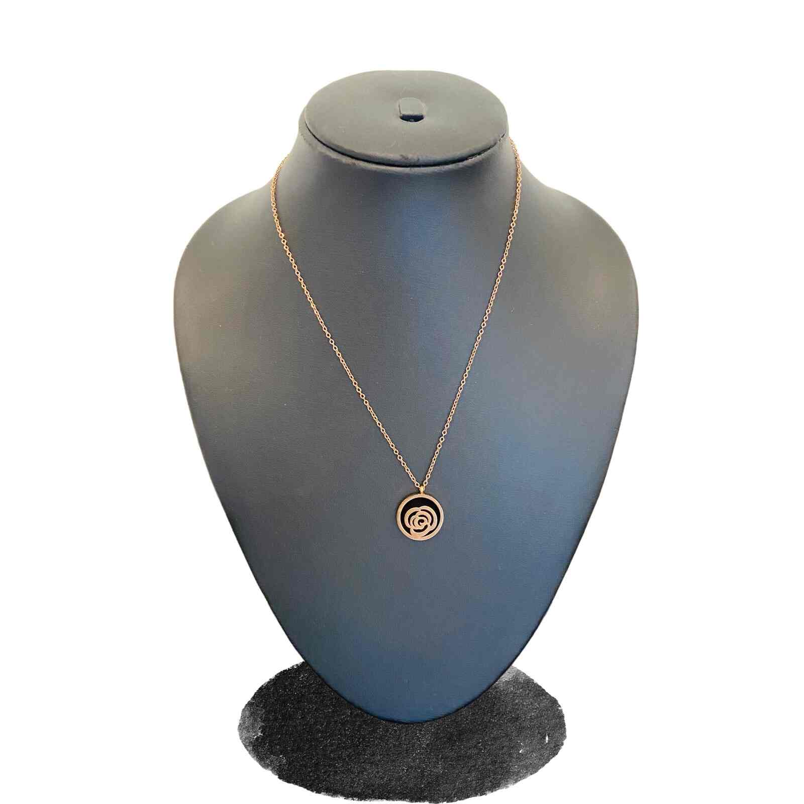 Rose Gold Stud Earrings Necklace Set Costume Jewellery Anti