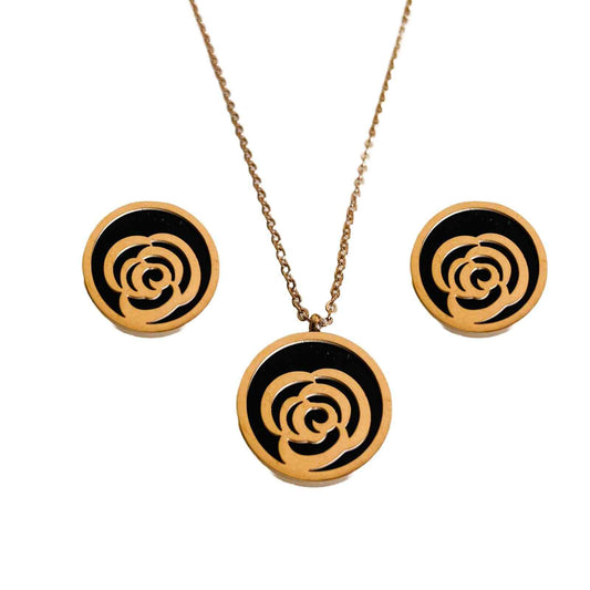 Rose Gold Stud Earrings | Necklace Set | Costume Jewellery | Anti Tarnish