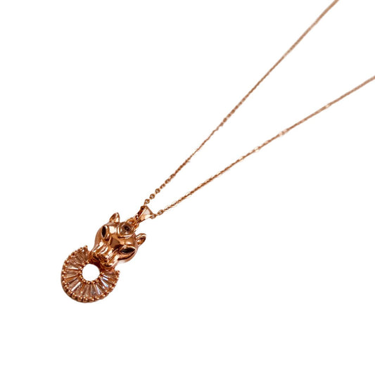 Rose gold Pendant and Chain | Rose Gold Panther Pendant Necklace | Rose Gold Jewellery