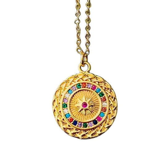 Pendant Gold Round | 18k Gold Plated | Artificial Jewellery for Girls
