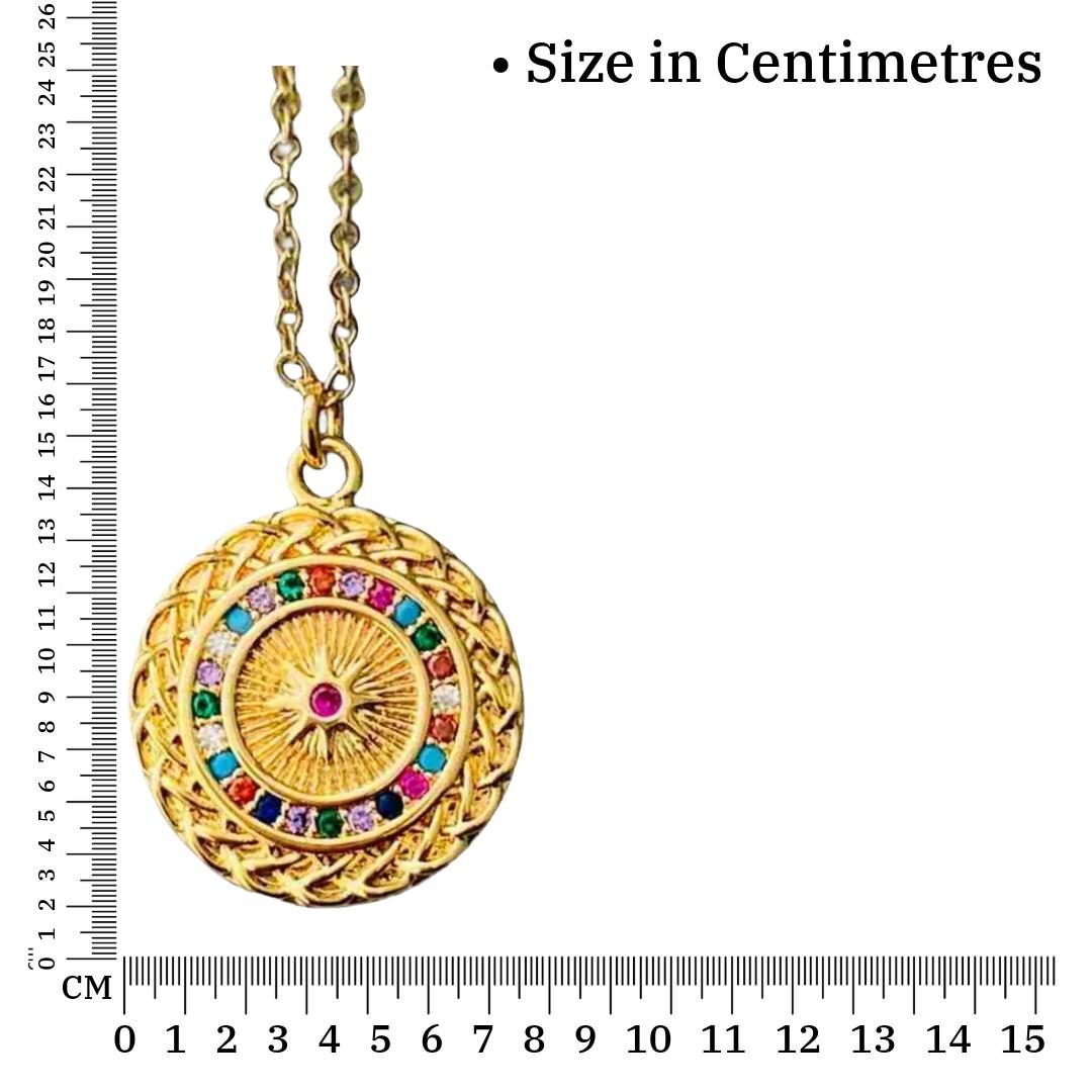 Pendant Gold Round | 18k Gold Plated | Artificial Jewellery for Girls