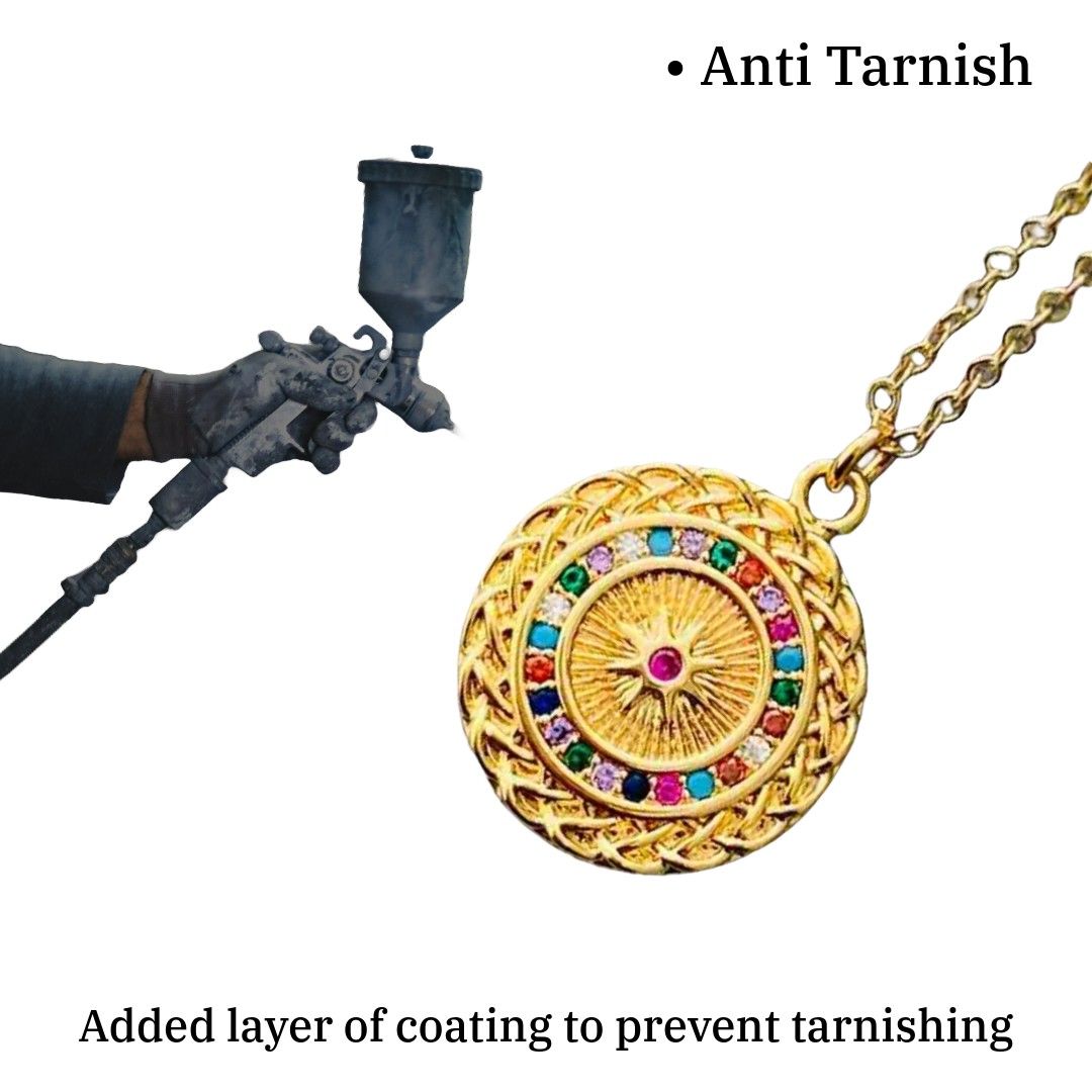 Pendant Gold Round | 18k Gold Plated | Artificial Jewellery for Girls