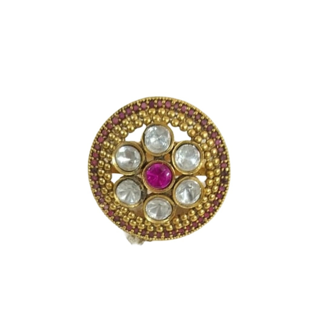 Traditional Ring With Pink Stone | Anti-Tarnish | Water Resistant | Gi ...