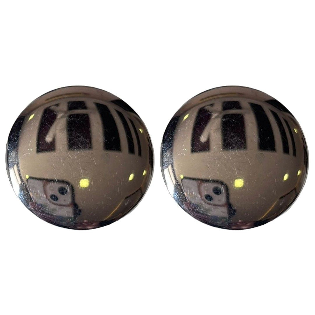 Round Stud Earrings for Women, Silver-Plated, White, Anti Tarnish, Water Resistant, Lightweight, Gift Packaged