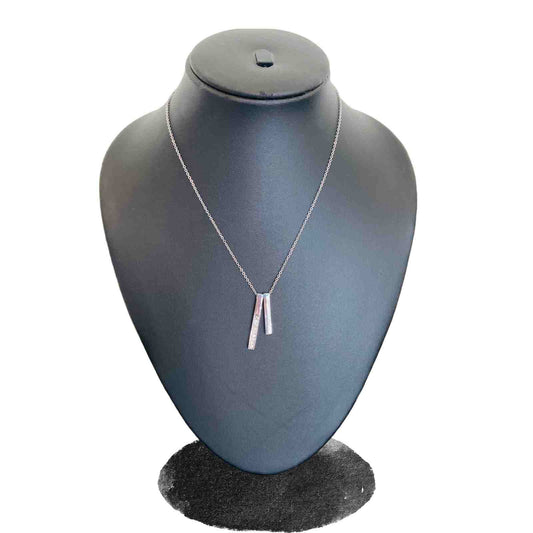 Silver Chain Necklace | 2 Pendant Silver Neck Chain | Silver Plated Jewellery