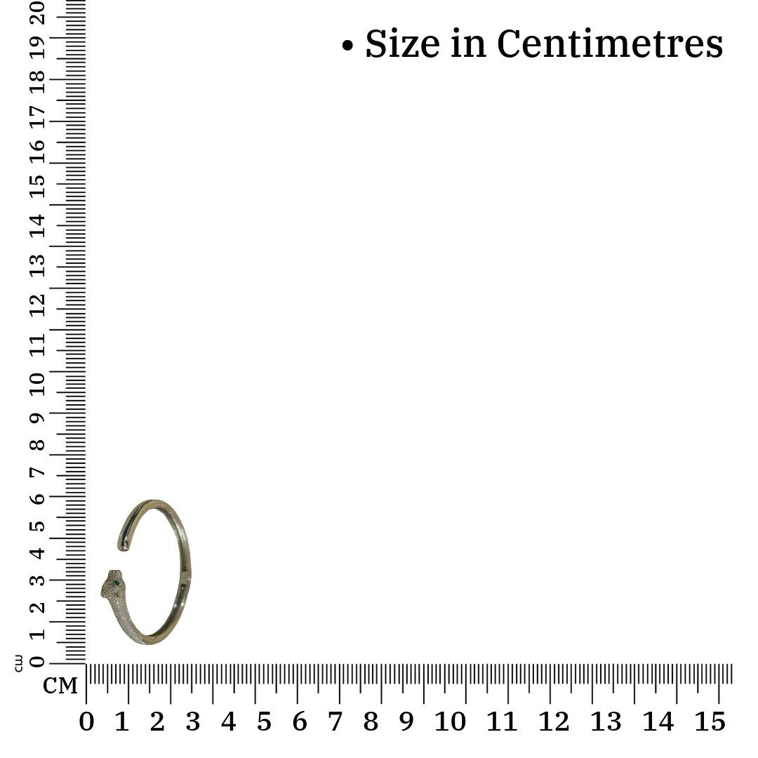 Silver Panther Cuff Bracelet, Open Bangle, Green Eyes, Textured Metal Design, Anti Tarnish, Water Resistant, Lightweight, Gift Packaged