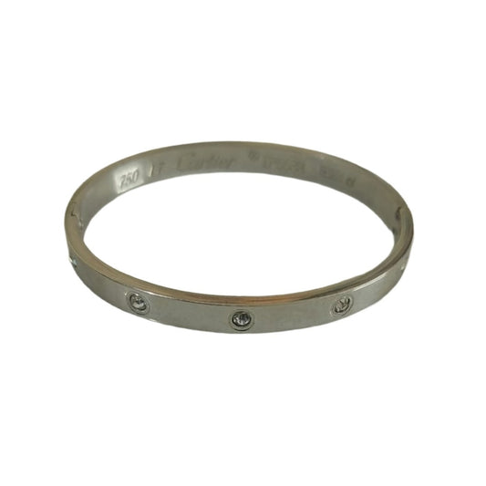 Silver Plated Bangle Bracelet For Women with Screw Design, 6 cm, Anti Tarnish, Water Resistant, Lightweight, Gift Packaged