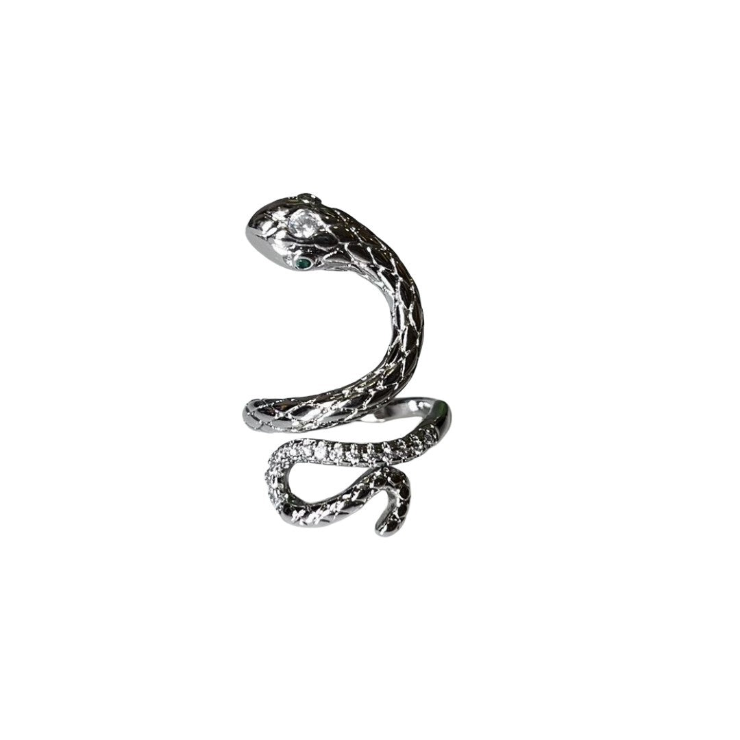 Snake Ring For Women, Adjustable Wrap Ring with Crystal Eyes, Anti Tarnish, Water Resistant, Lightweight, Gift Packaged