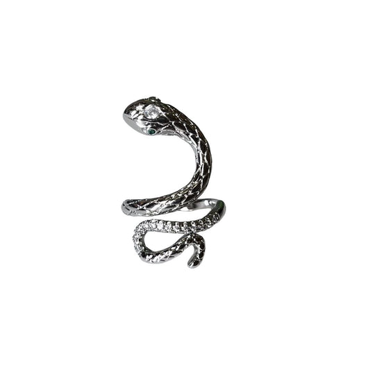 Snake Ring For Women, Adjustable Wrap Ring with Crystal Eyes, Anti Tarnish, Water Resistant, Lightweight, Gift Packaged