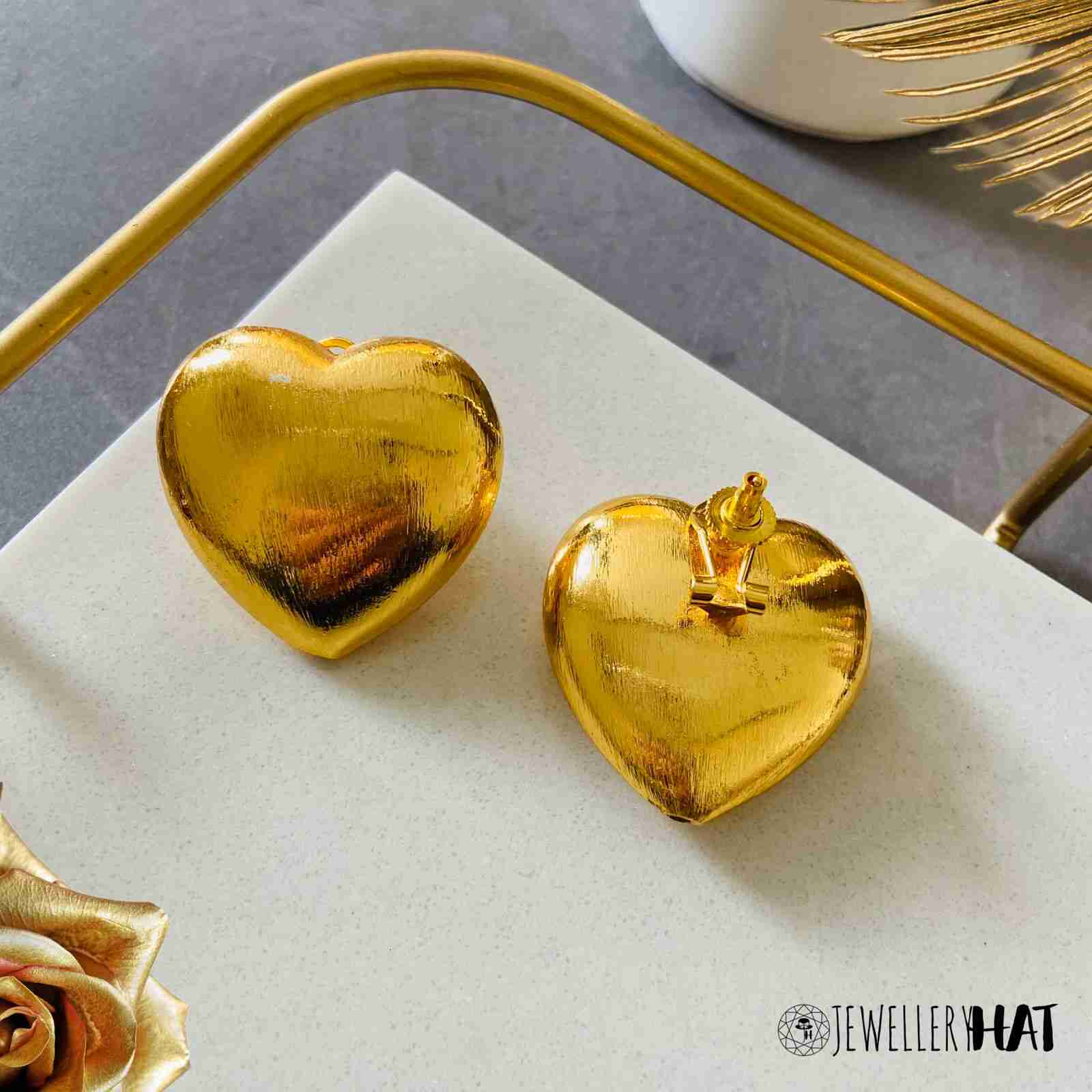 Pin on gold earrings