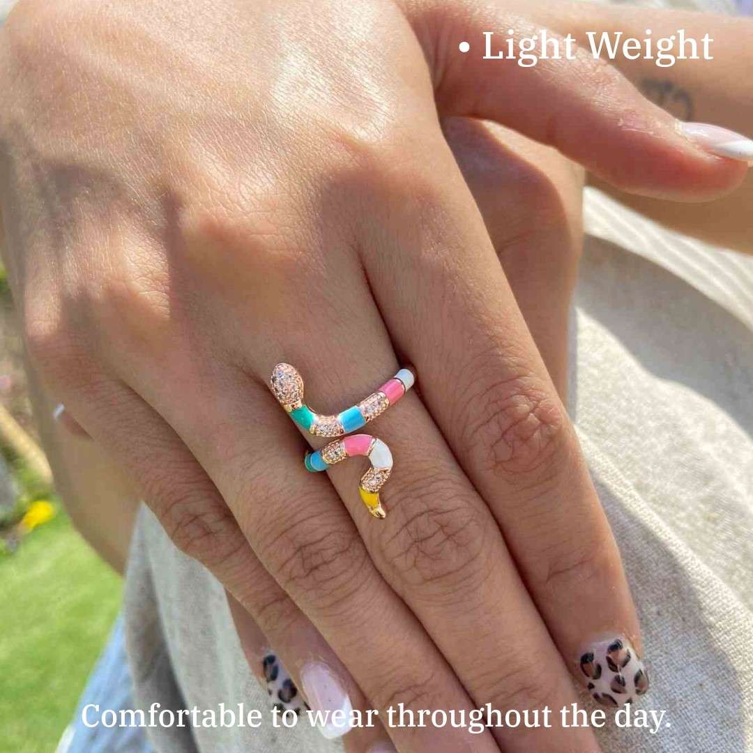 Snake Ring Designs | Rose Gold Snake Ring for Women | Snake Jewellery