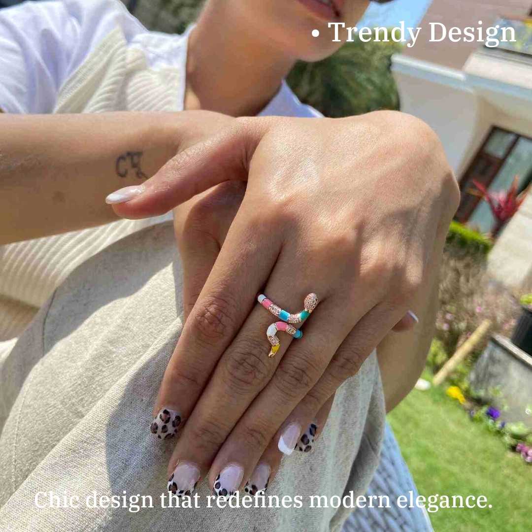 Snake Ring Designs | Rose Gold Snake Ring for Women | Snake Jewellery