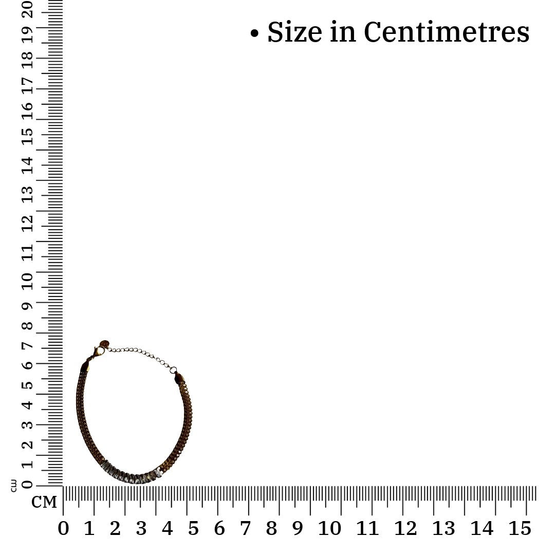 Stylish Chain Bracelet for Women, Bronze Tone with Crystal Embellishments, 7.0 cm, Anti Tarnish, Water Resistant, Lightweight, Gift Packaged