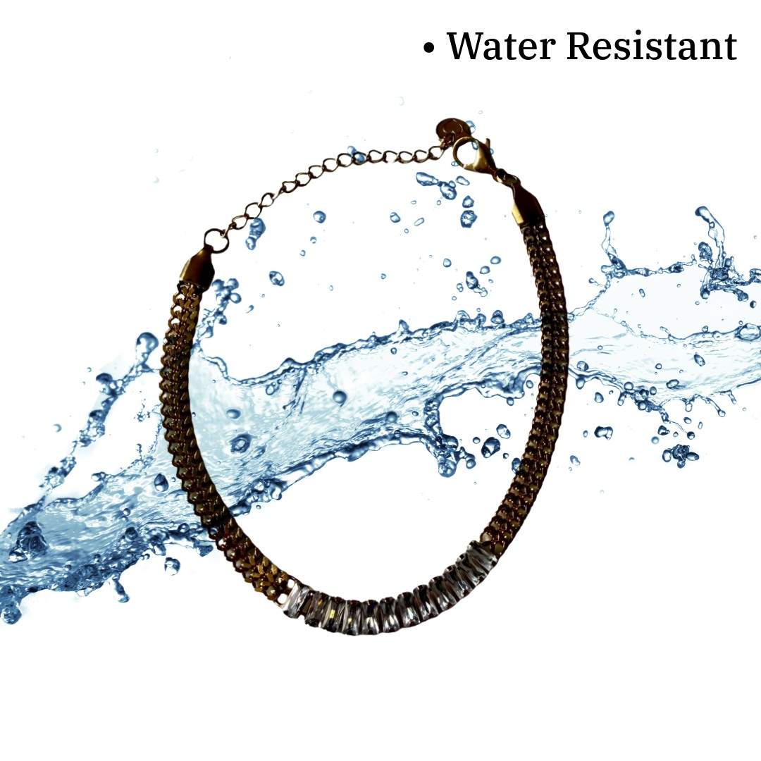 Stylish Chain Bracelet for Women, Bronze Tone with Crystal Embellishments, 7.0 cm, Anti Tarnish, Water Resistant, Lightweight, Gift Packaged