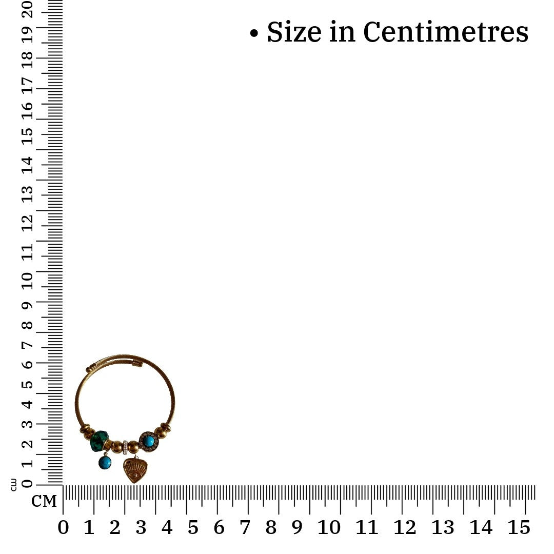 Stylish Gold Plated Cable Wire Bracelet for Women, Adjustable Bracelets, Green Crystal, Heart Charm, Anti Tarnish, Water Resistant, Lightweight, Gift Packaged