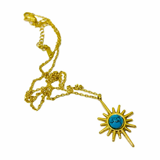 Sun Pendant Gold | Imitation Gold Necklace | Modern Fashion Jewellery