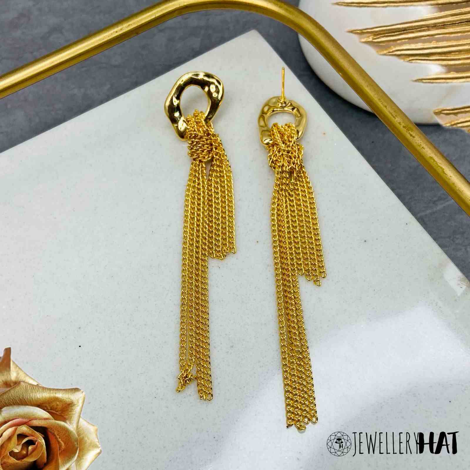 Tassel Gold Earrings For Women