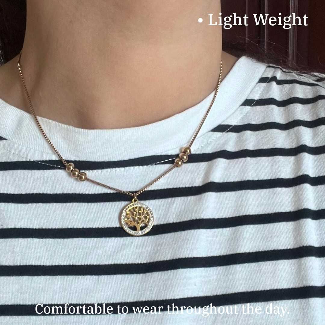 Rose Gold  Necklace | Tree Of Life Jewellery | Rose Gold Plated Jewellery