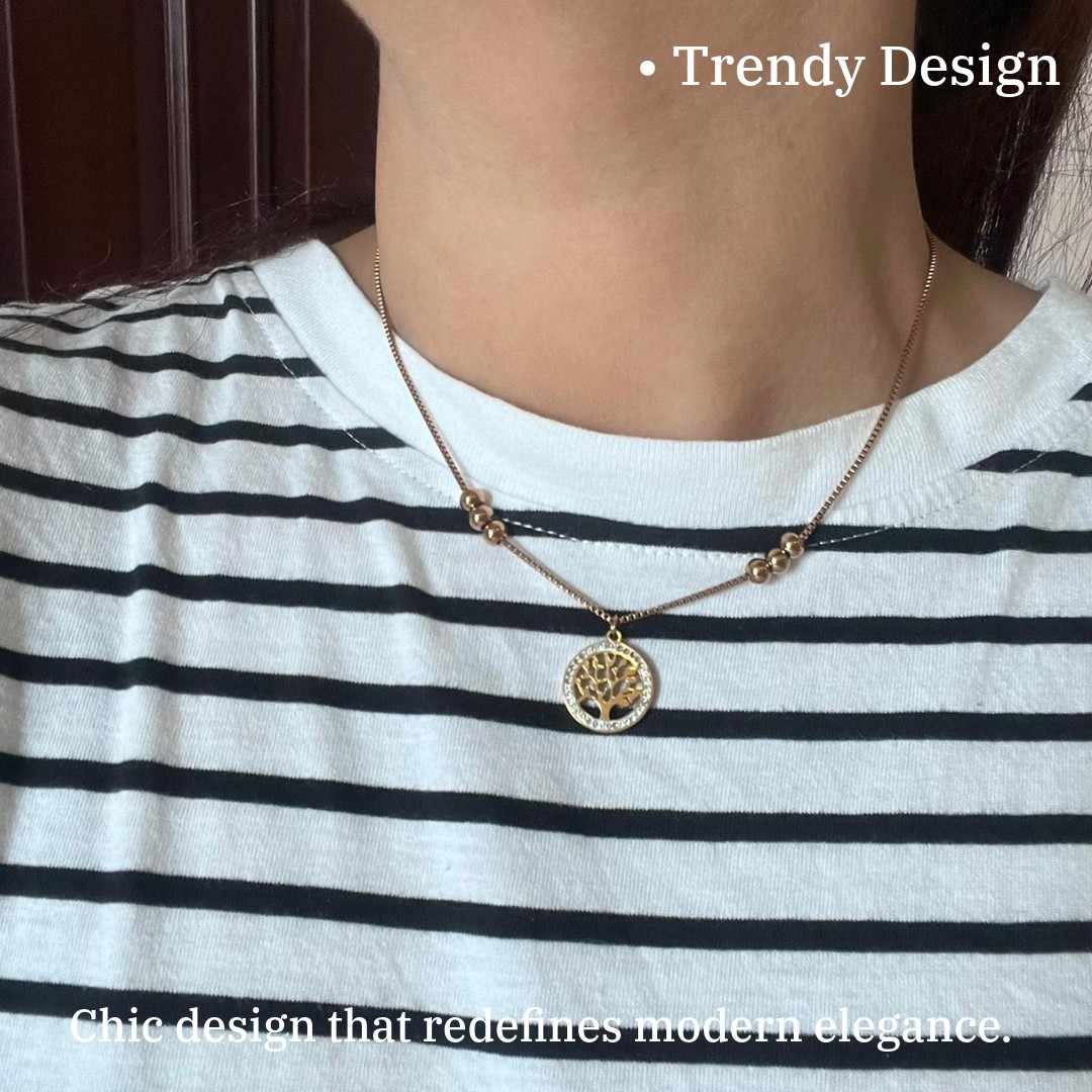 Rose Gold  Necklace | Tree Of Life Jewellery | Rose Gold Plated Jewellery