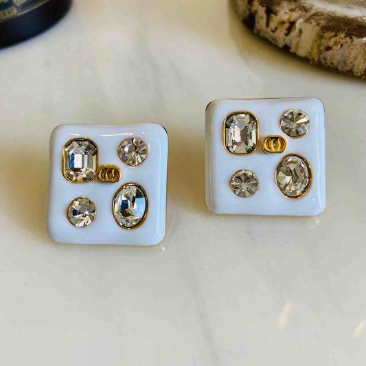 White Square Earrings | Fashion Jewellery | January 2023
