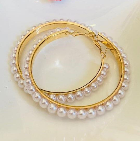Pearl Hoops - Fashion Jewellery By Jewellery Hat