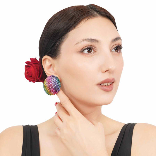 Earrings For Women Big Rhinestone Studs - Gold Plated Earrings - Fashion Jewellery November 2022